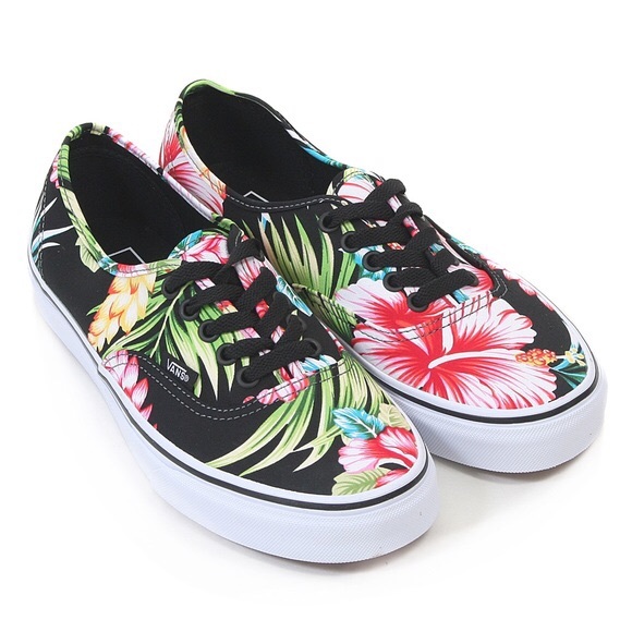 hawaiian floral vans